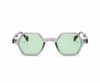 Transparent Gray with Green Lenses