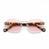 Transparent with Pink Lenses
